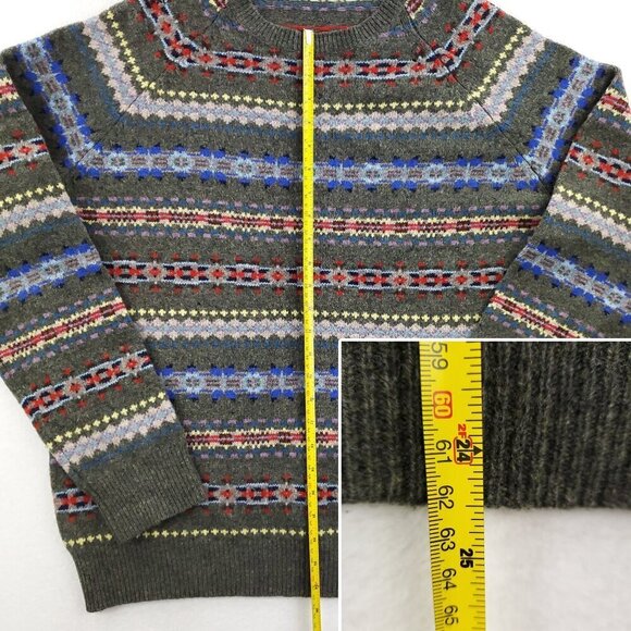 J. Crew Fair Isle Sweater 100% Lambswool Soft Multicolor Men's XL - Picture 6 of 14